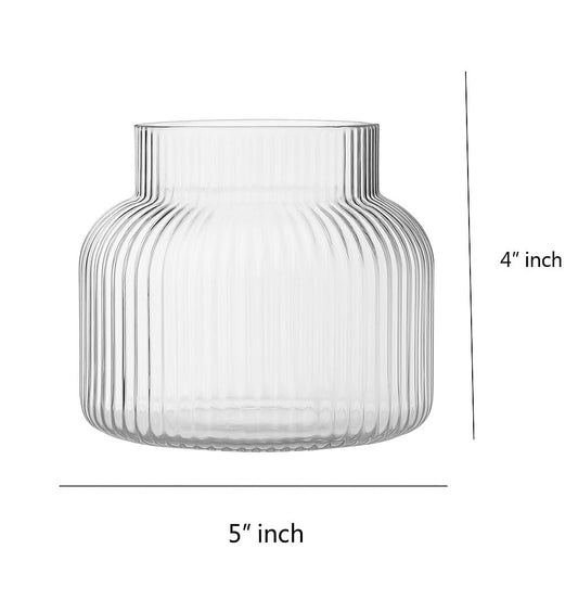 Fluted Glass Vase - 4 Inche