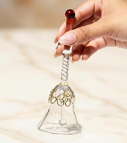 Glass Pooja Bell in Amber Colour