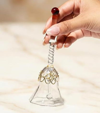Glass Pooja Bell in Amber Colour