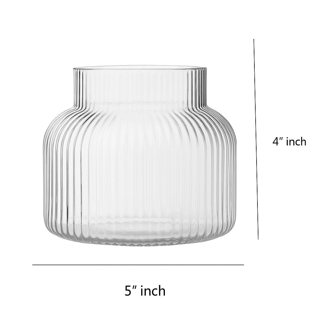 Fluted Glass Vase - 4 Inche