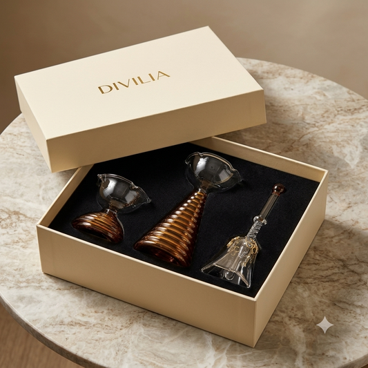 Pooja Diya Set – 3-Piece Set with Bell