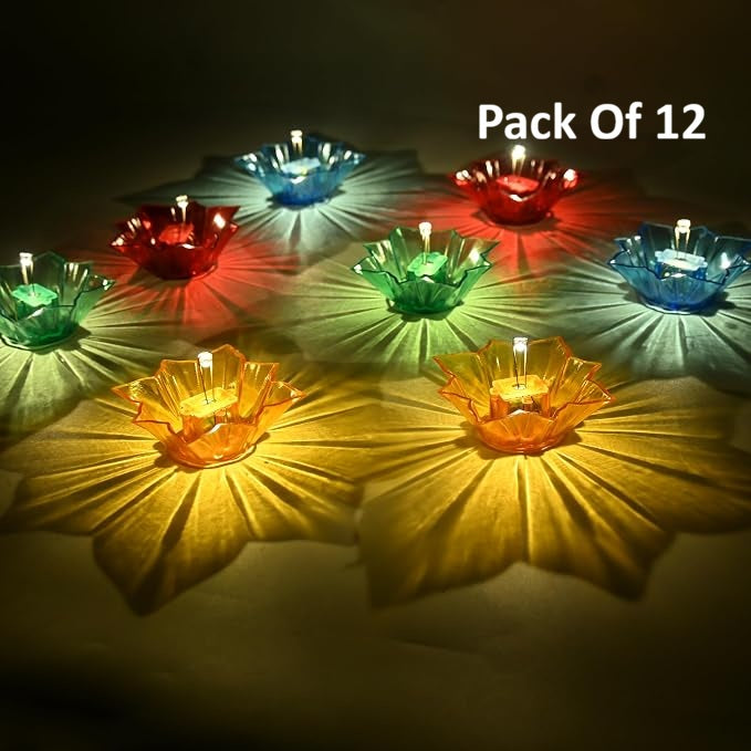 Lotus 3D Reflection Water Sensor Led Diya