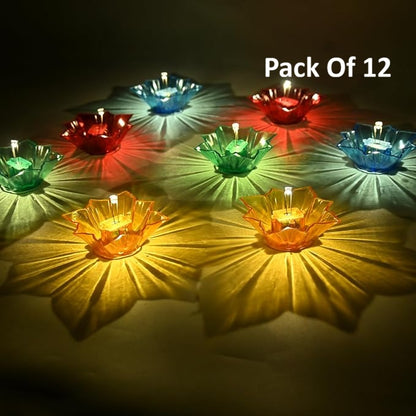 Lotus 3D Reflection Water Sensor Led Diya