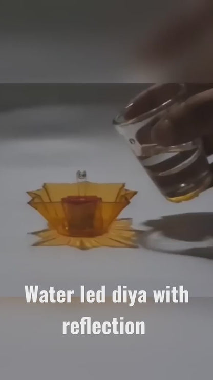 Lotus 3D Reflection Water Sensor Led Diya